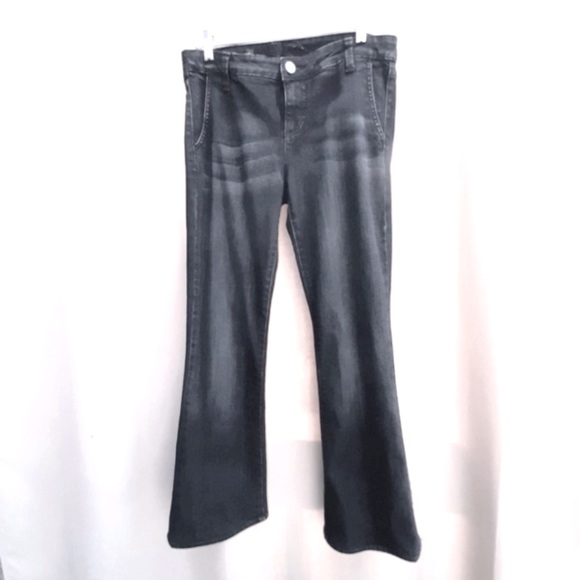 🛍 KUT Denim- (SOFTEST ever)..”Elizabeth” flared Dk blue “distressed” & TALL!🥳 - Picture 3 of 6